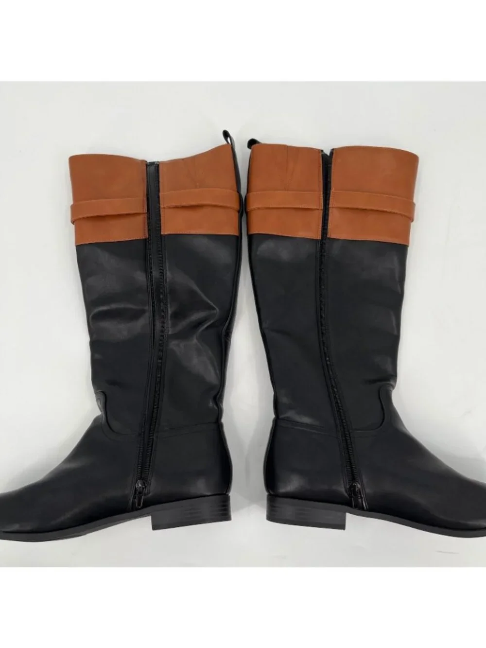 Giani Bernini Taharahh Riding Boots Black Brown 10M Faux Leather Memory Foam